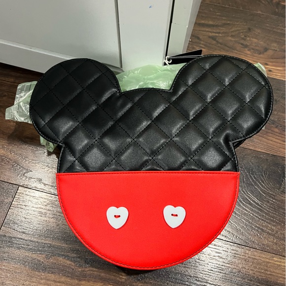 Loungefly Disney Minnie and Mickey Mouse Heart Shaped Crossbody - Picture 6 of 6
